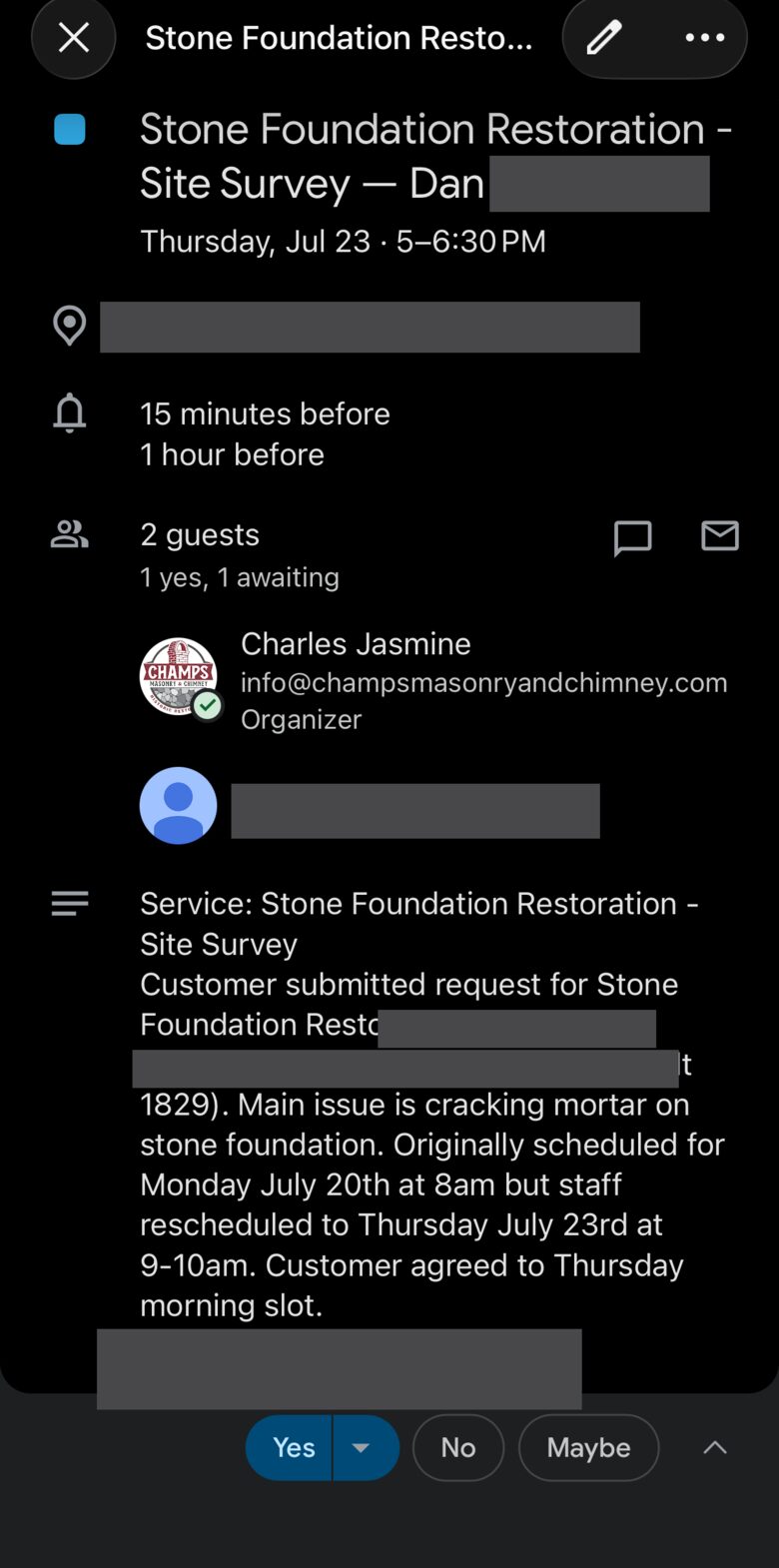 The appointment the AI booked for Dan